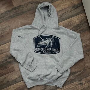 Old Orchard Beach Maine Coastal Gray Hoodie